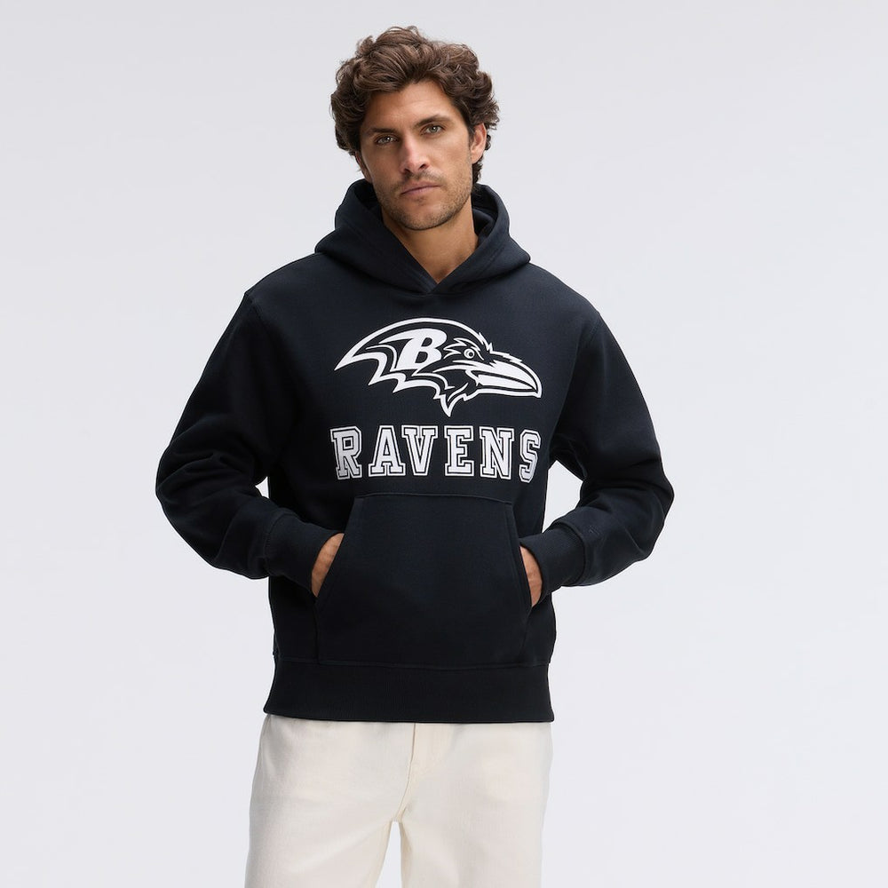 Baltimore Ravens IconicFleece Flocked Hoodie Black | Fanatics
