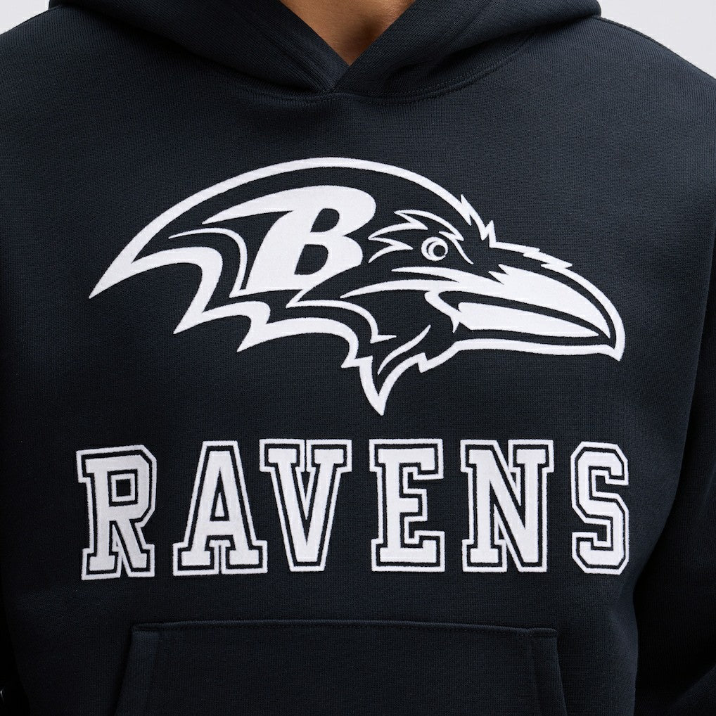 Baltimore Ravens IconicFleece Flocked Hoodie Black | Fanatics