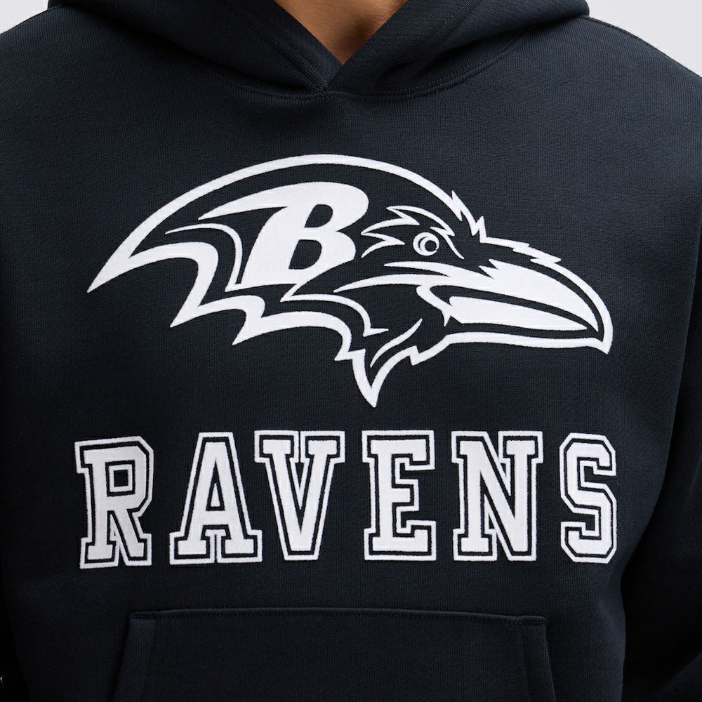 Baltimore Ravens IconicFleece Flocked Hoodie Black | Fanatics