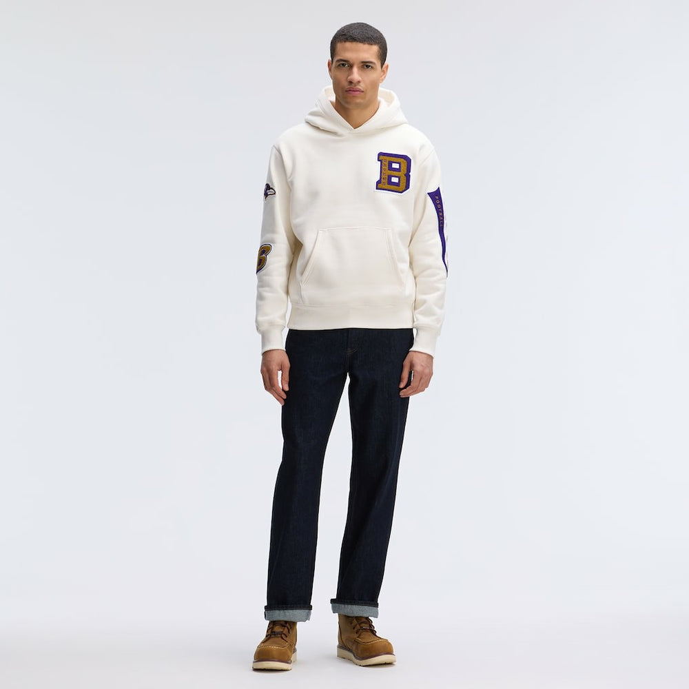 Baltimore Ravens IconicFleece Letterman Hoodie Oatmeal | Fanatics
