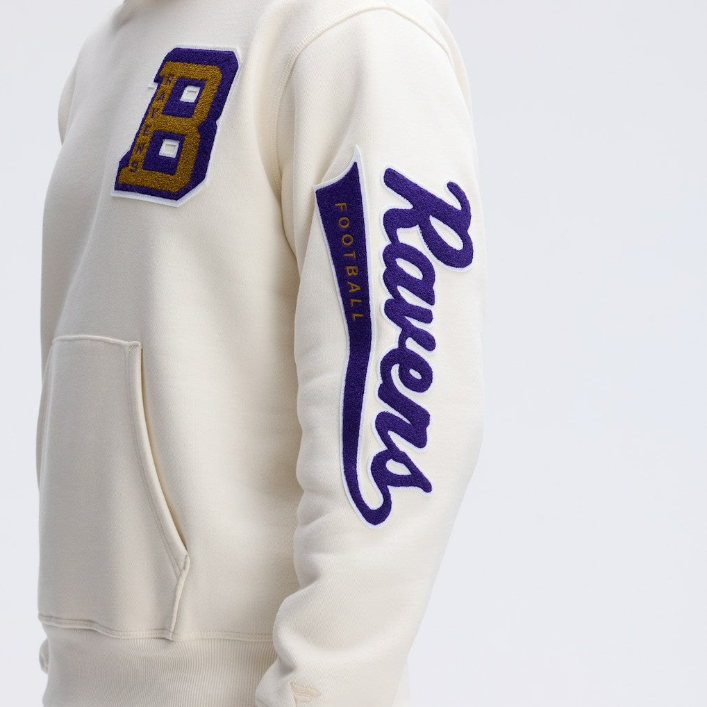 Baltimore Ravens IconicFleece Letterman Hoodie Oatmeal | Fanatics