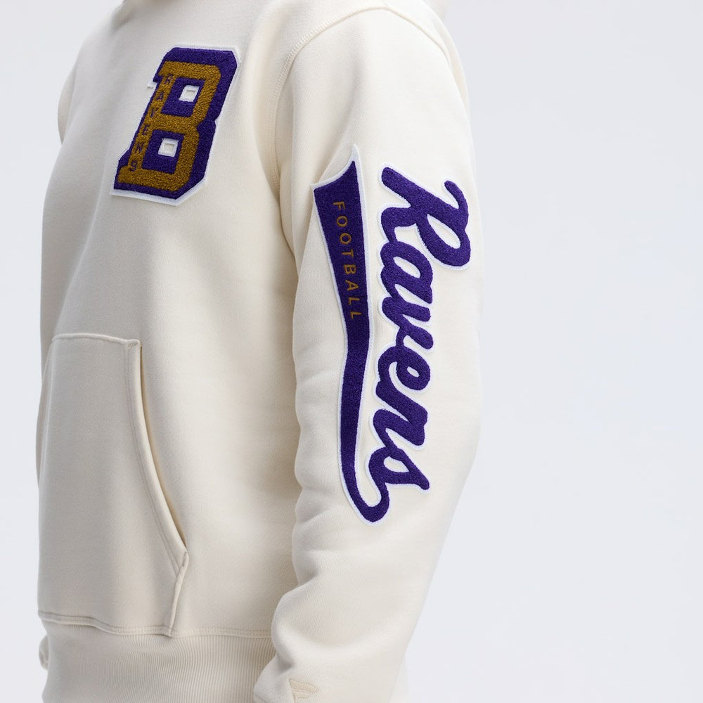 Baltimore Ravens IconicFleece Letterman Hoodie Oatmeal | Fanatics