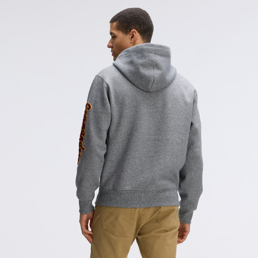 Washington Commanders IconicFleece Letterman Hoodie Athletic Heather Gray | Fanatics