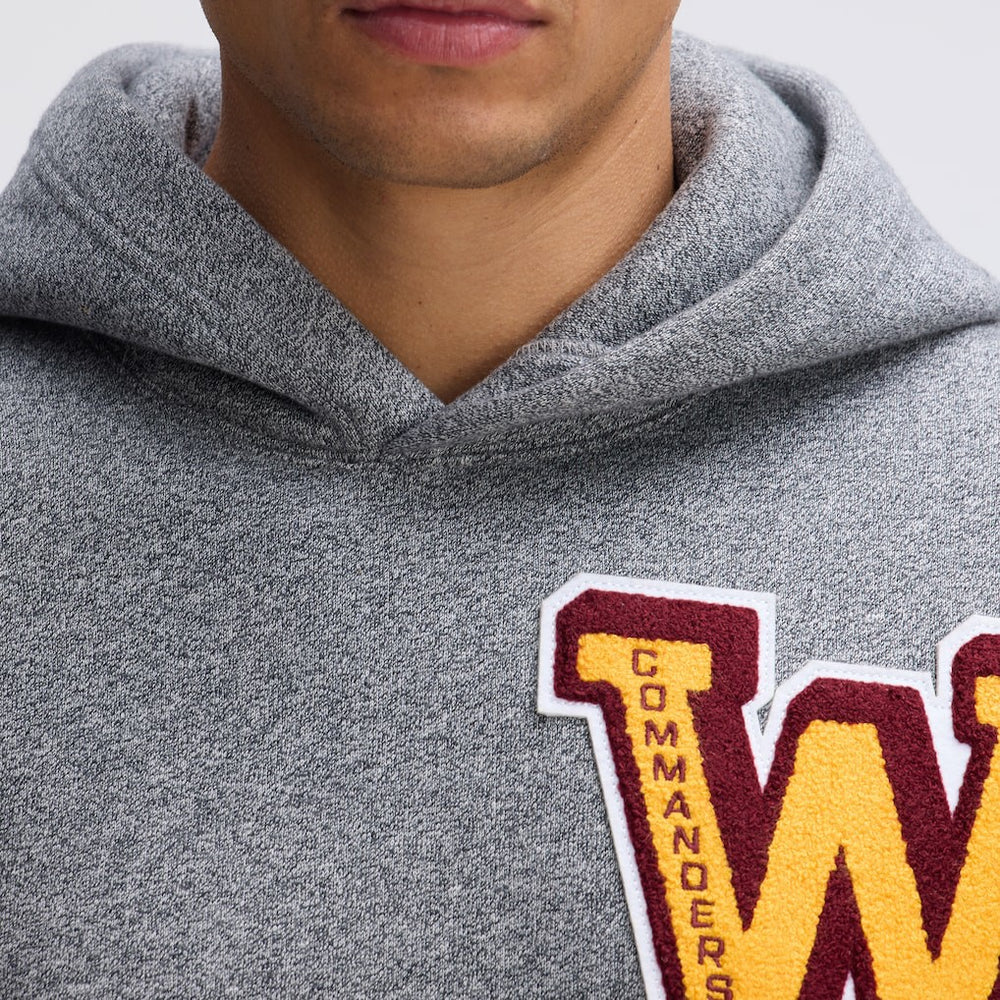 Washington Commanders IconicFleece Letterman Hoodie Athletic Heather Gray | Fanatics