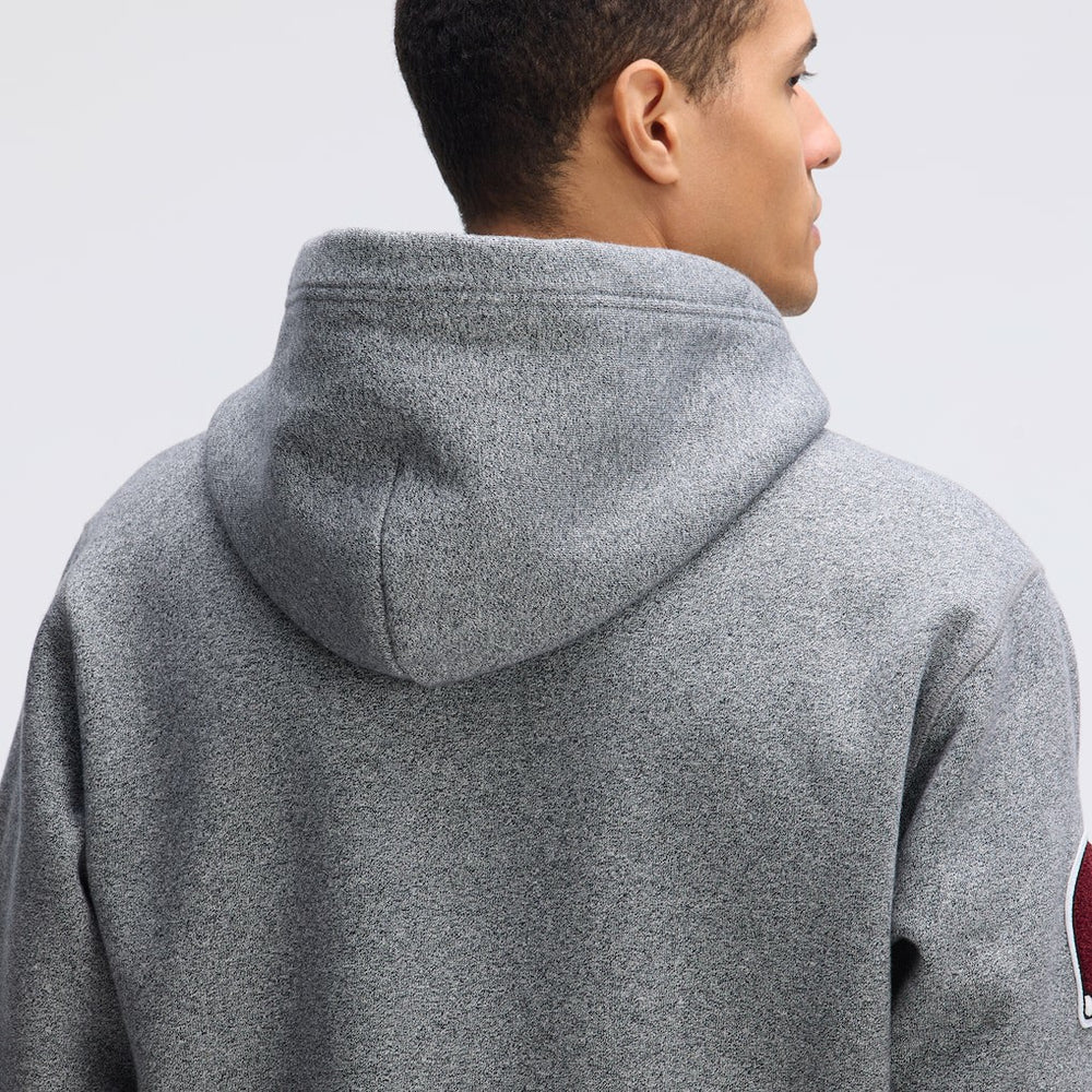 Washington Commanders IconicFleece Letterman Hoodie Athletic Heather Gray | Fanatics