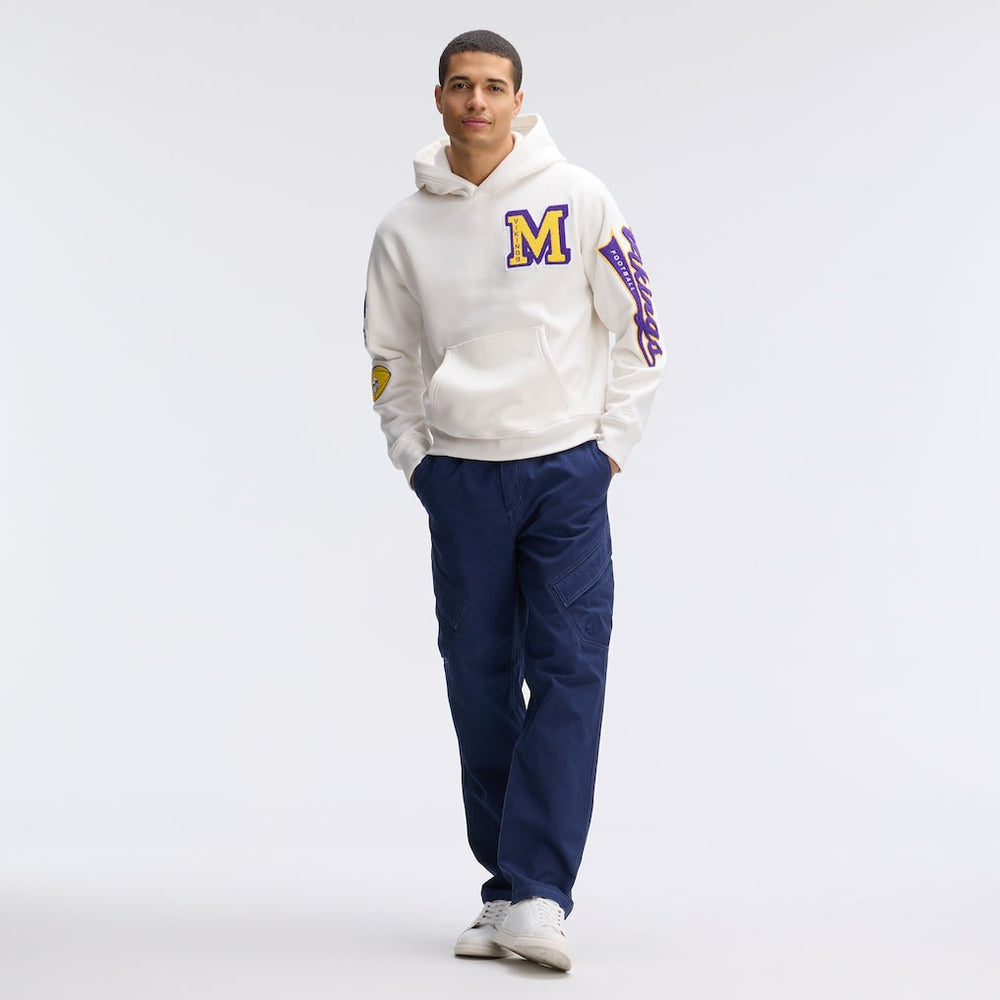 Minnesota Vikings IconicFleece Letterman Hoodie Oatmeal | Fanatics
