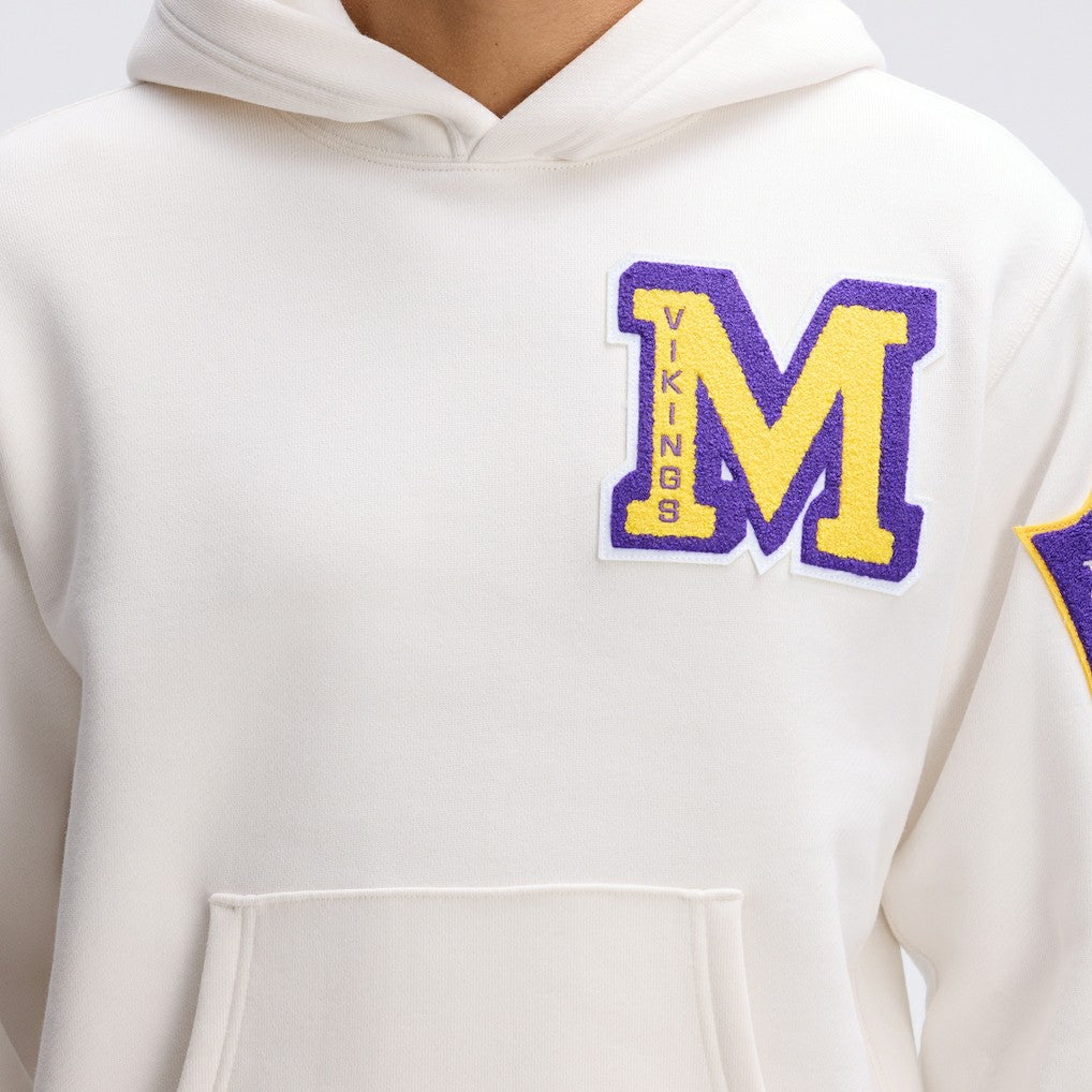 Minnesota Vikings IconicFleece Letterman Hoodie Oatmeal | Fanatics