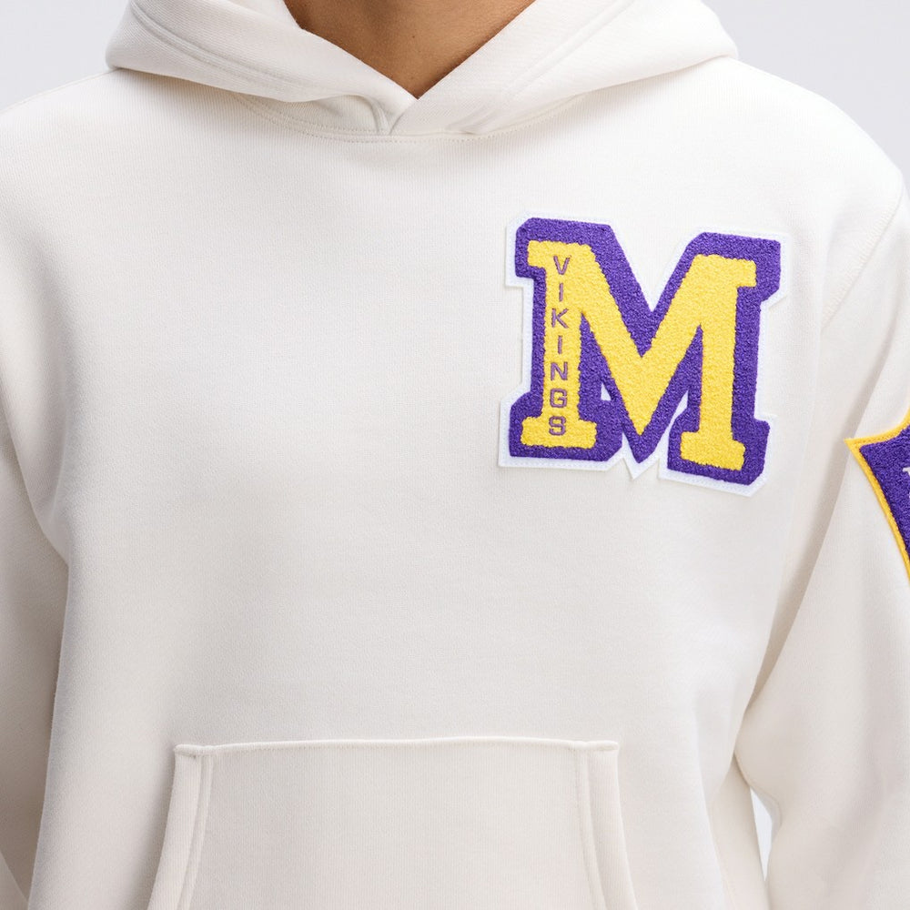 Minnesota Vikings IconicFleece Letterman Hoodie Oatmeal | Fanatics