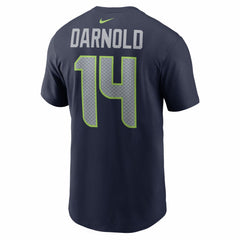 Sam Darnold Seattle Seahawks Super Bowl LX Patch Name & Number T-Shirt College Navy | Nike for Sale