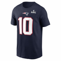 Drake Maye New England Patriots Super Bowl LX Patch Name & Number T-Shirt Navy | Nike for Sale