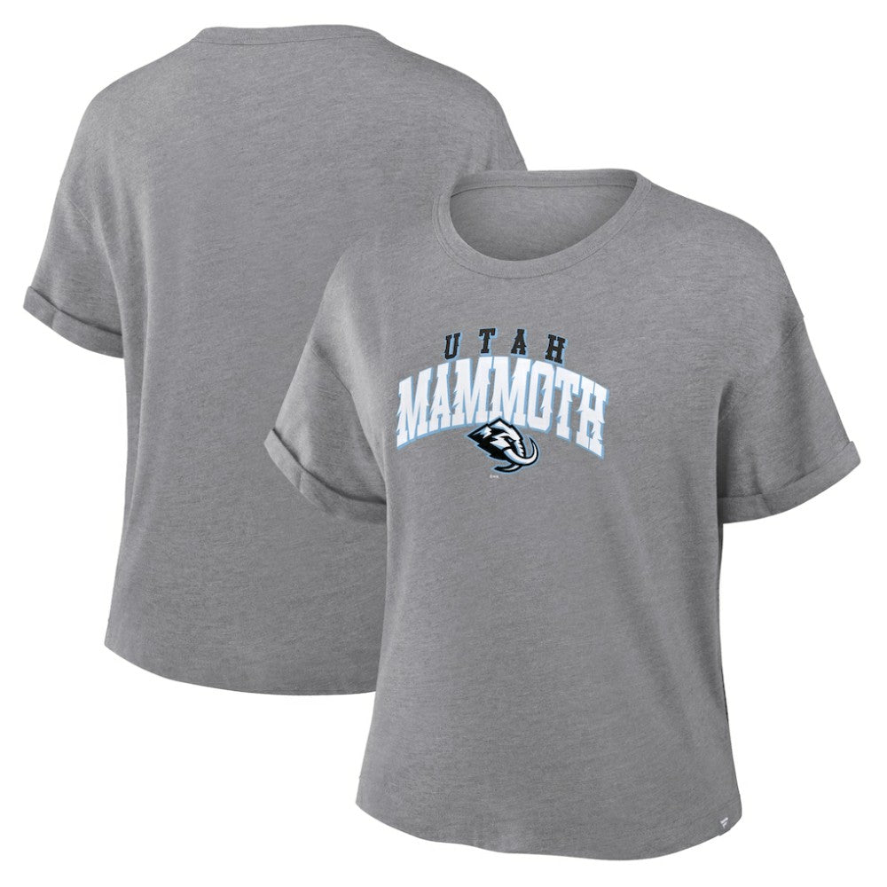 Utah Mammoth Fanatics Women's Tribute Tri-Blend Boxy T-Shirt - Heather Gray - NHL