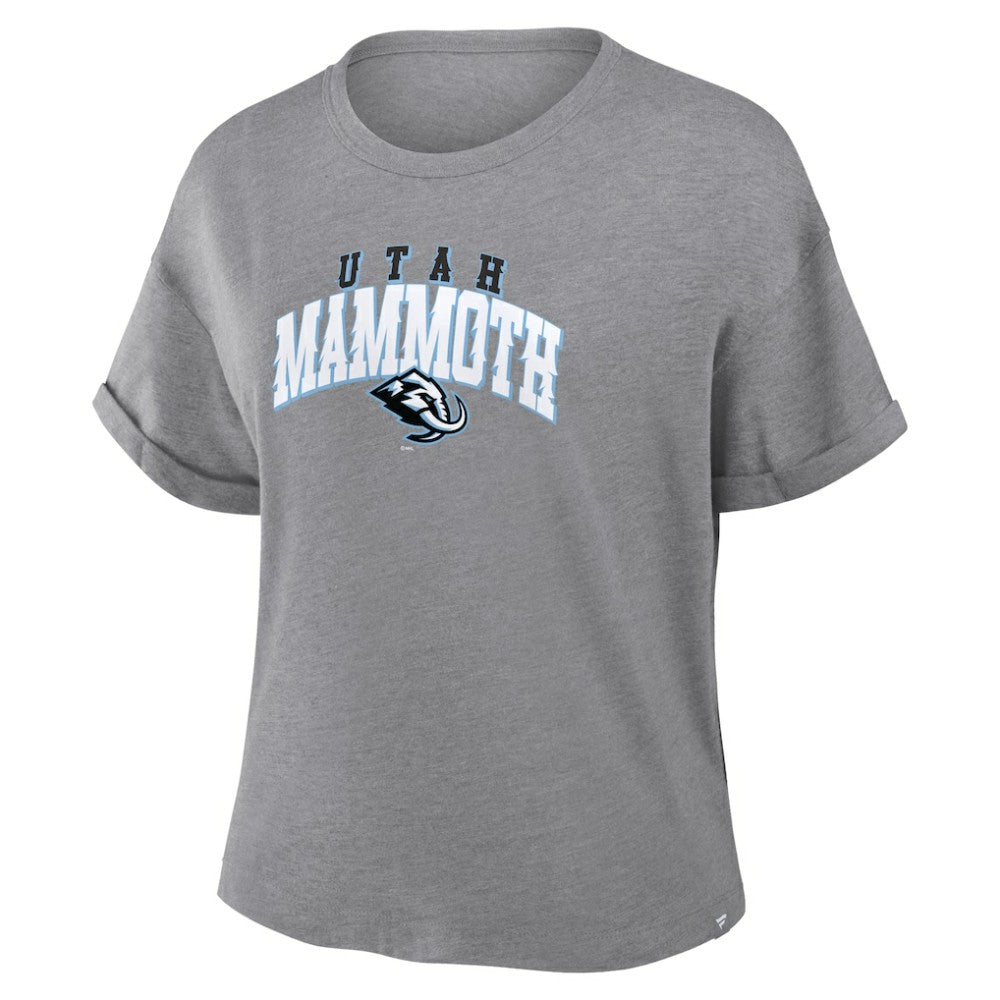 Utah Mammoth Fanatics Women's Tribute Tri-Blend Boxy T-Shirt - Heather Gray - NHL