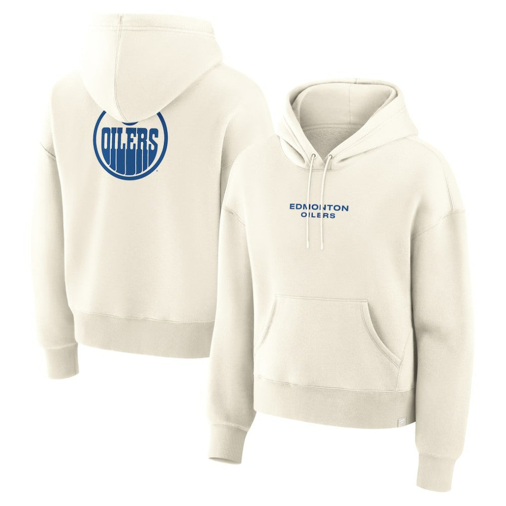 Edmonton Oilers Fanatics Women's Neutral Zone Legacy Hoodie - Cream - NHL