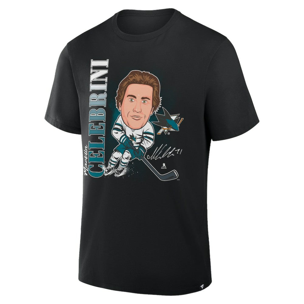 Macklin Celebrini San Jose Sharks Fanatics Caricature Player T-Shirt - Black - NHL
