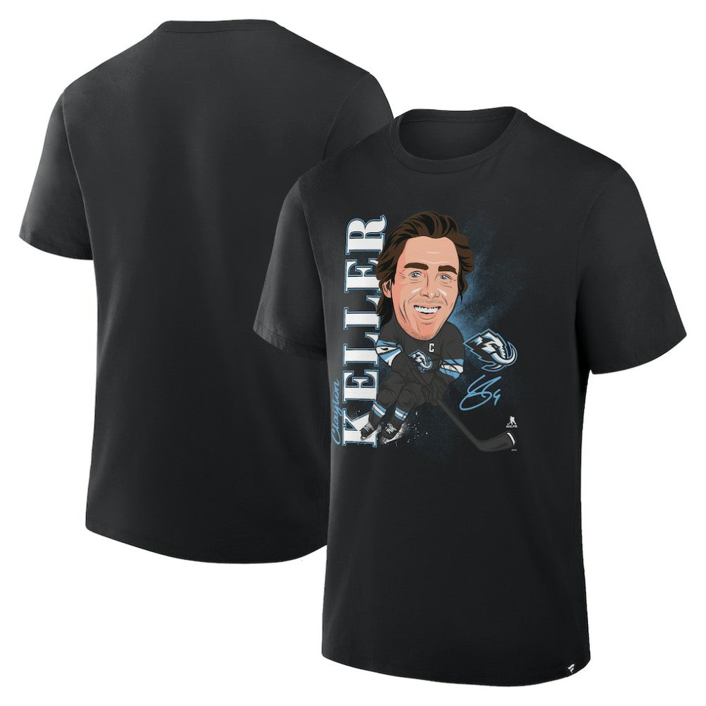 Clayton Keller Utah Mammoth Fanatics Caricature Player T-Shirt - Black - NHL