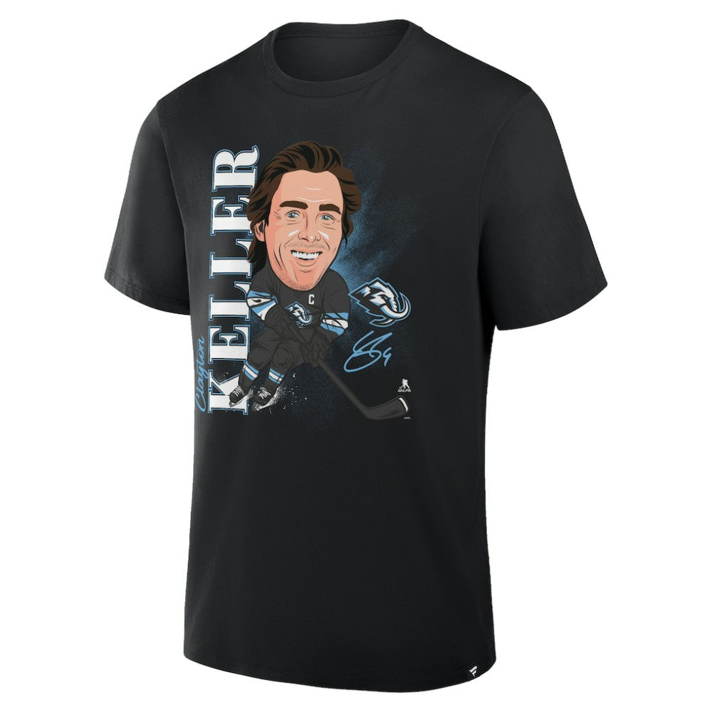 Clayton Keller Utah Mammoth Fanatics Caricature Player T-Shirt - Black - NHL