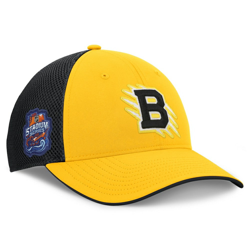 Boston Bruins Fanatics 2026 NHL Stadium Series Authentic Pro Adjustable Trucker Hat - Gold/Black - NHL
