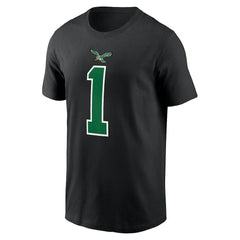 Jalen Hurts Philadelphia Eagles Player Name & Number T-Shirt Black | Nike for Sale