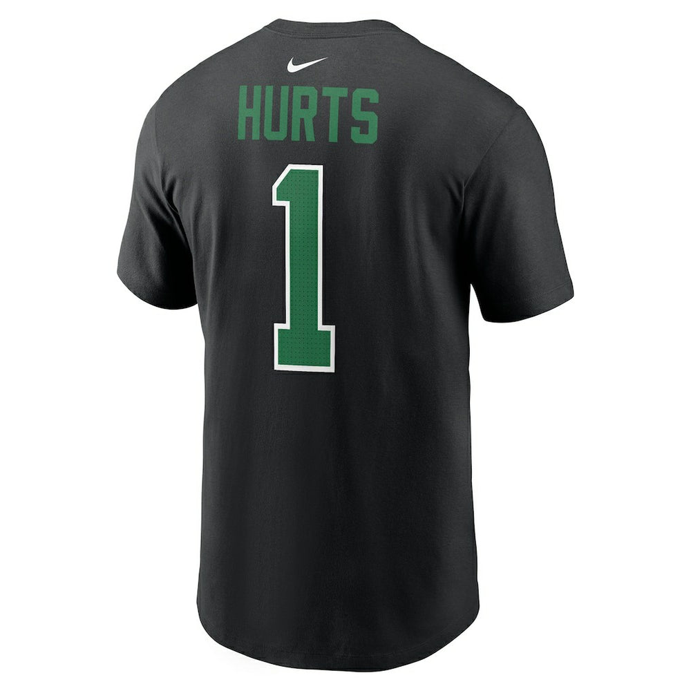 Jalen Hurts Philadelphia Eagles Player Name & Number T-Shirt Black | Nike for Sale