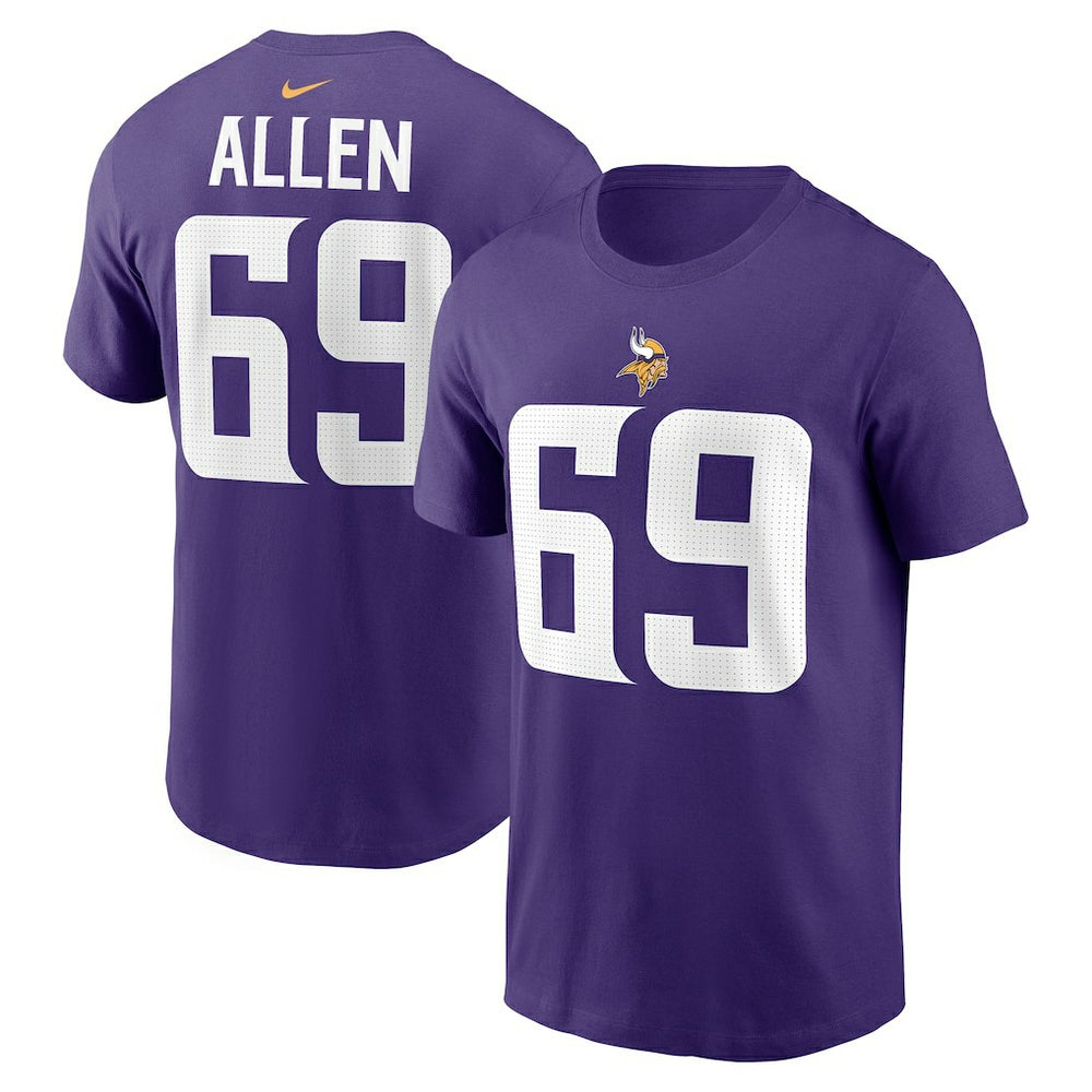 Jared Allen Minnesota Vikings Retired Player Name & Number T-Shirt Purple | Nike for Sale