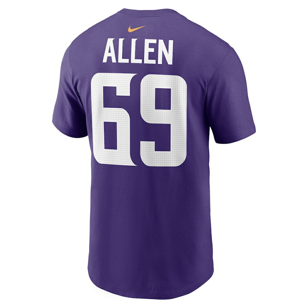 Jared Allen Minnesota Vikings Retired Player Name & Number T-Shirt Purple | Nike for Sale