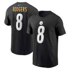 Aaron Rodgers Pittsburgh Steelers Name & Number T-Shirt Black | Nike for Sale