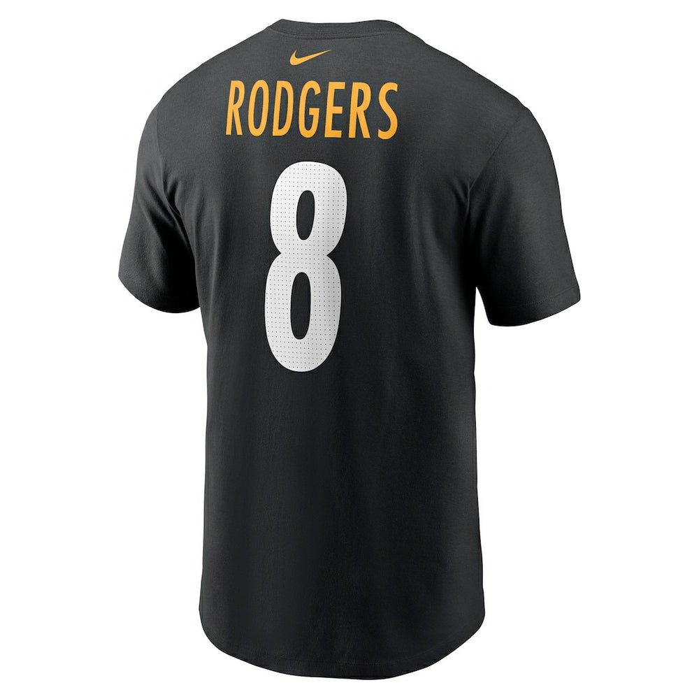 Aaron Rodgers Pittsburgh Steelers Name & Number T-Shirt Black | Nike for Sale