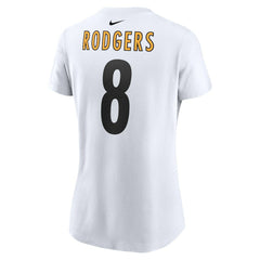 Aaron Rodgers Pittsburgh Steelers Women's Name & Number T-Shirt White | Nike for Sale