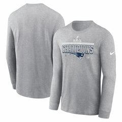 New England Patriots 2025 AFC Champions Locker Room Trophy Collection Long Sleeve T-Shirt Heather Gray | Nike for Sale