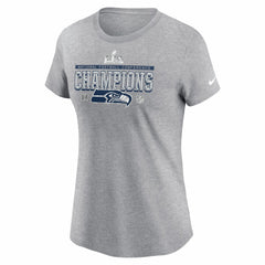 Seattle Seahawks Women's 2025 NFC Champions Locker Room Trophy Collection T-Shirt Heather Gray | Nike for Sale