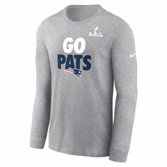 New England Patriots Super Bowl LX Fast As Fast Gets Long Sleeve T-Shirt Heather Gray | Nike for Sale