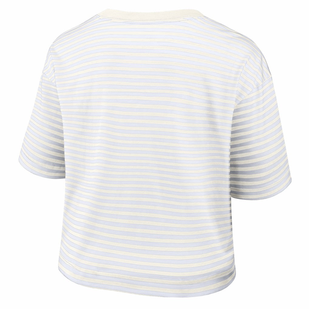 Philadelphia Eagles Women's Striped Cropped T-Shirt Yellow/Cream | Nike for Sale
