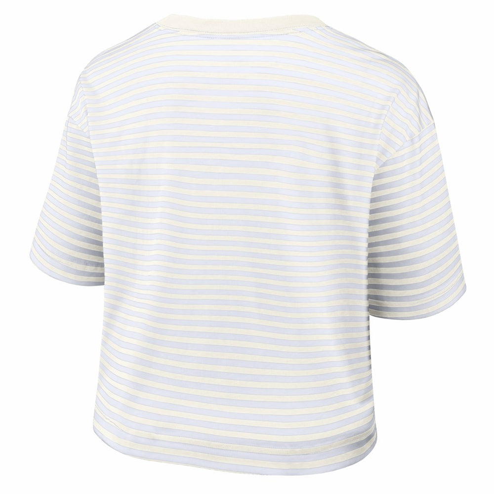 Philadelphia Eagles Women's Striped Cropped T-Shirt Yellow/Cream | Nike for Sale