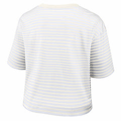 Philadelphia Eagles Women's Striped Cropped T-Shirt Yellow/Cream | Nike for Sale