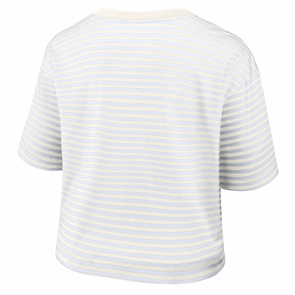 Washington Commanders Women's Striped Cropped T-Shirt Yellow/Cream | Nike for Sale