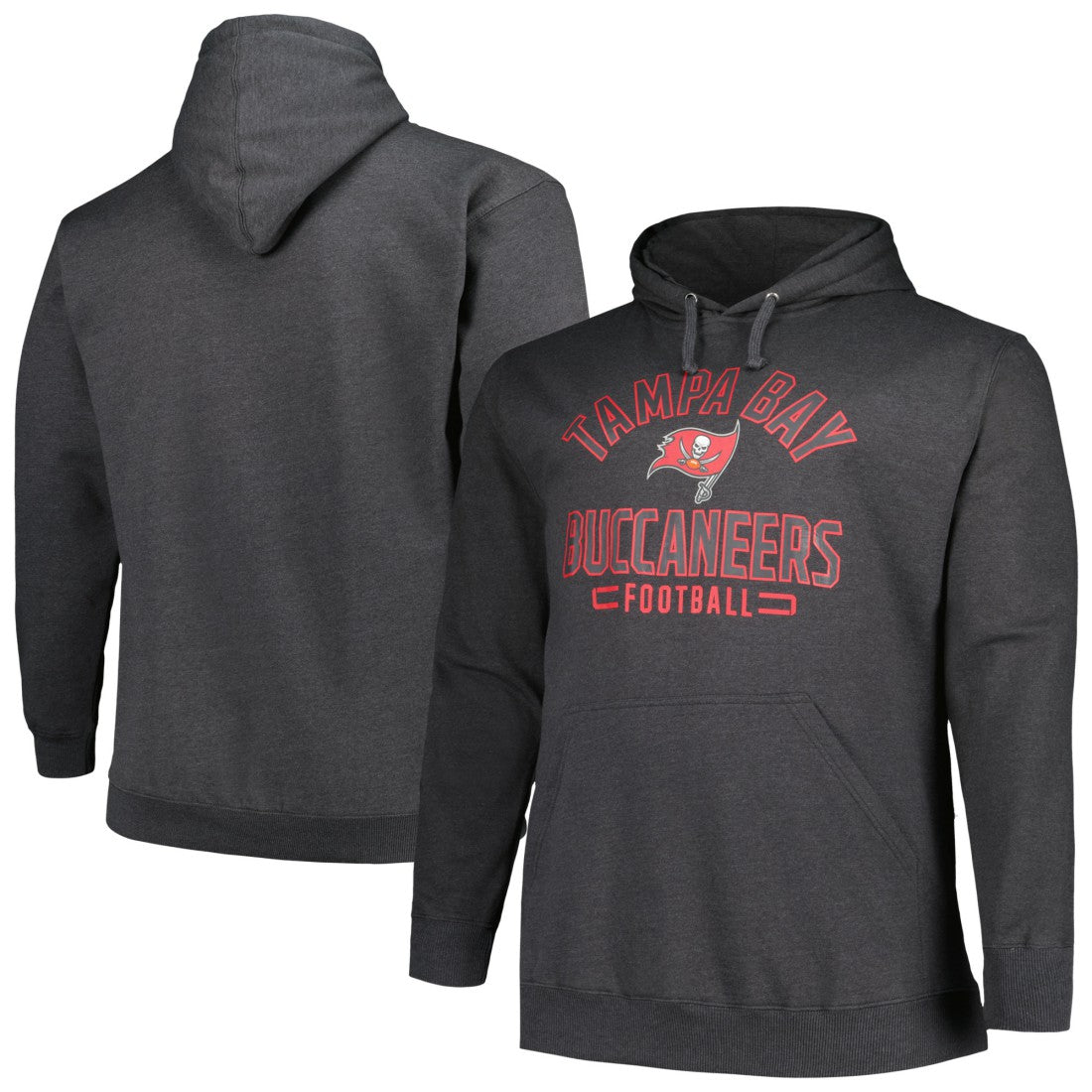 Tampa Bay Buccaneers Big & Tall Pullover Hoodie Heather Charcoal | Fanatics