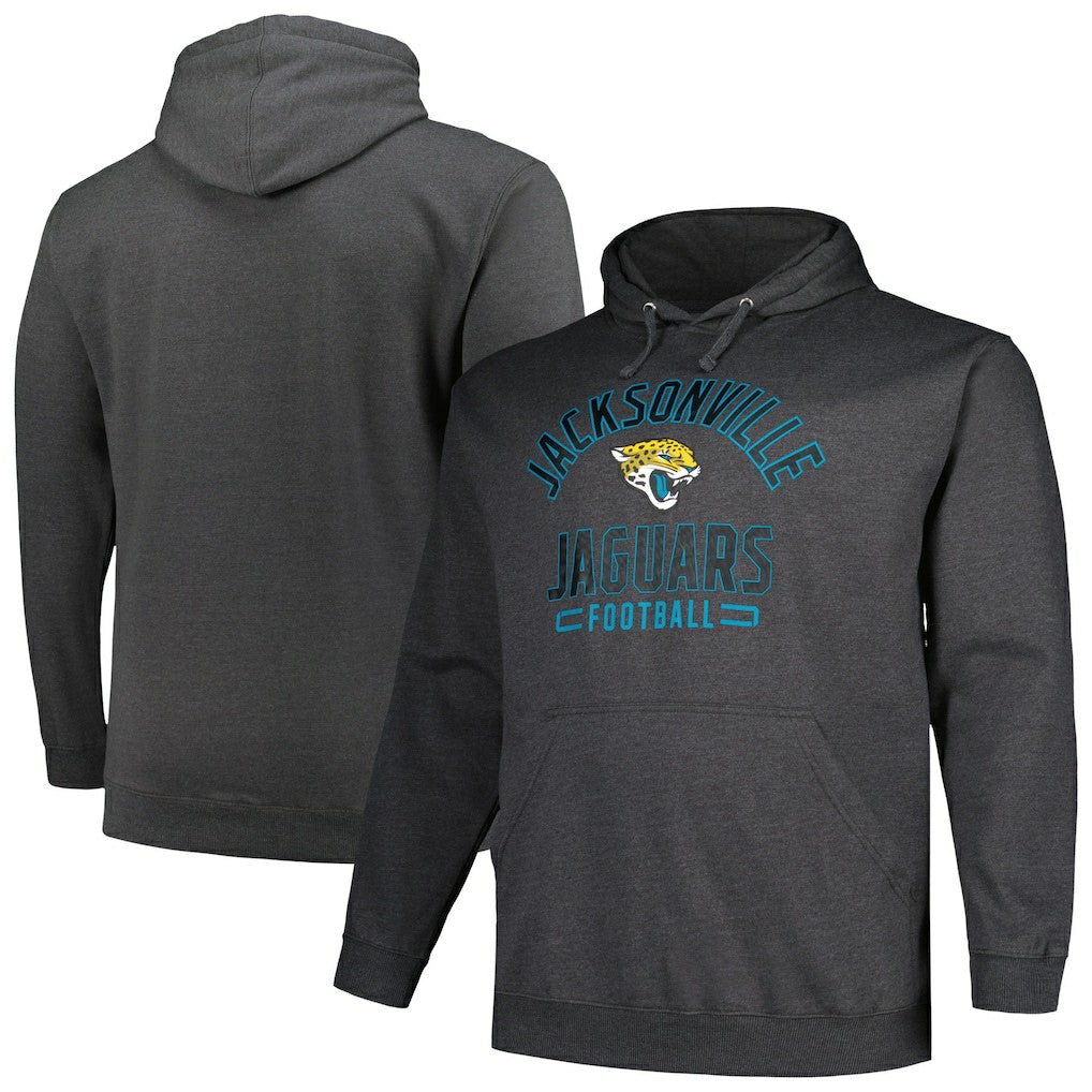 Jacksonville Jaguars Big & Tall Pullover Hoodie Heather Charcoal | Fanatics
