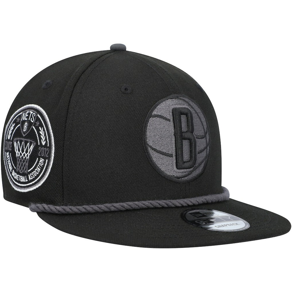 Brooklyn Nets Back Laurels 9FIFTY Snapback Hat Black - NBA