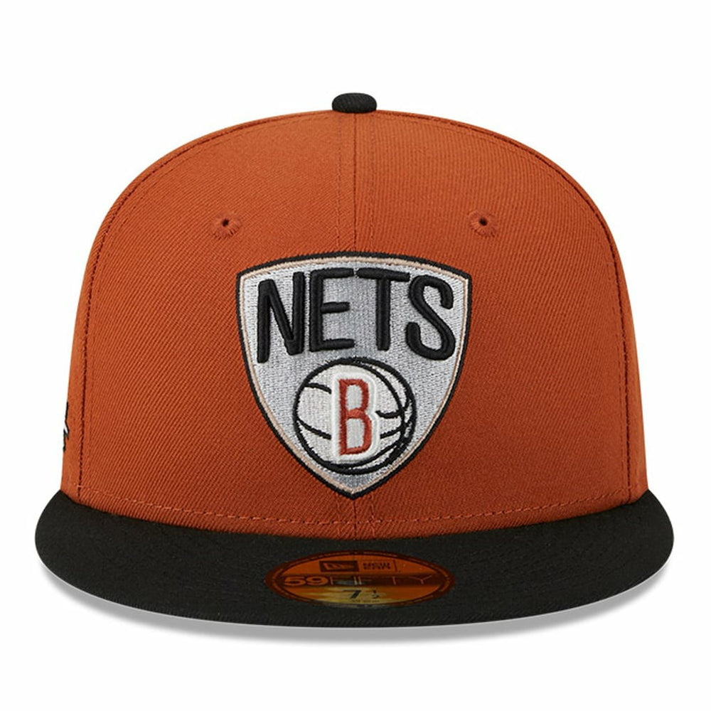 Brooklyn Nets Two-Tone 59FIFTY Fitted Hat Rust/Black - NBA