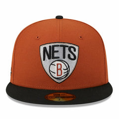 Brooklyn Nets Two-Tone 59FIFTY Fitted Hat Rust/Black - NBA