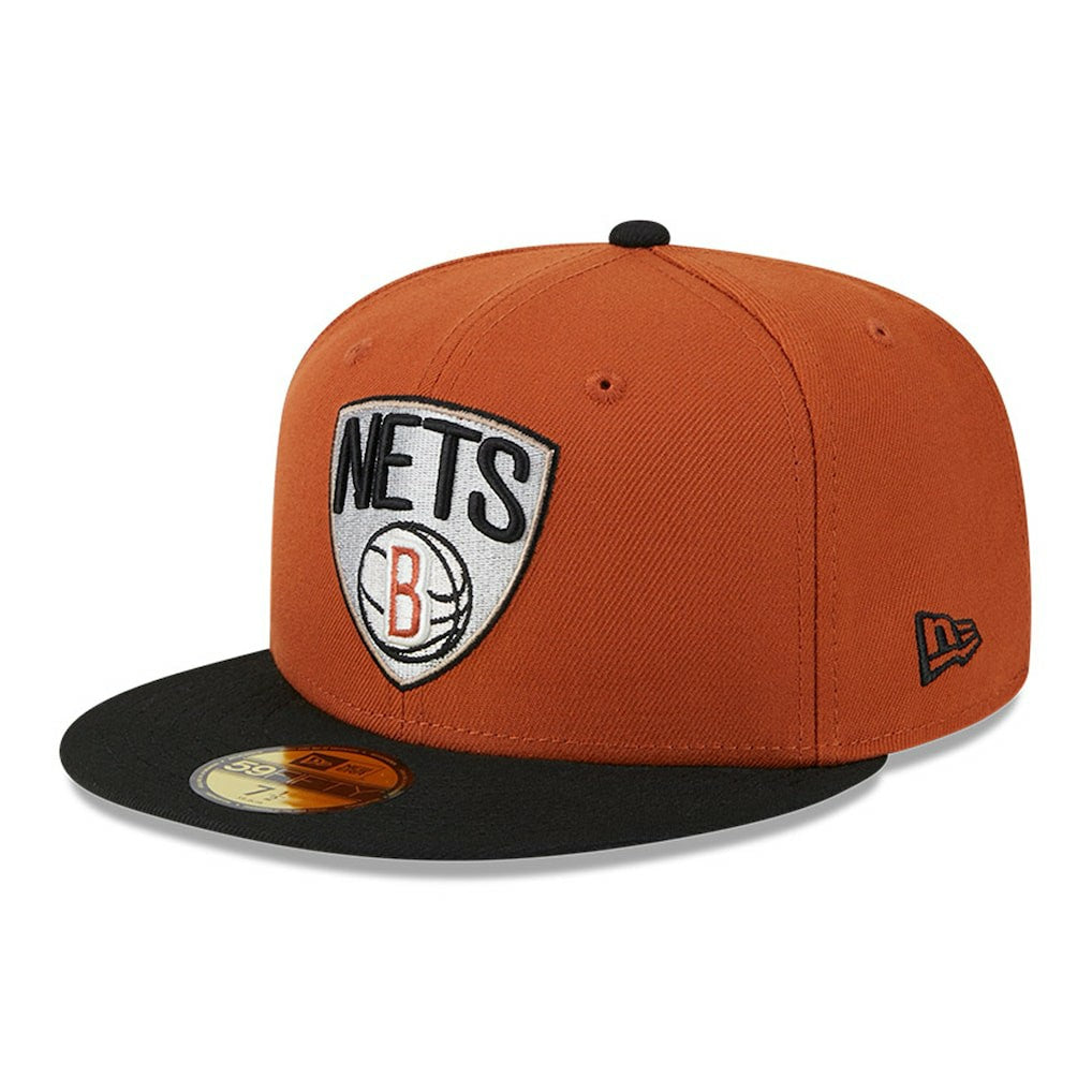 Brooklyn Nets Two-Tone 59FIFTY Fitted Hat Rust/Black - NBA