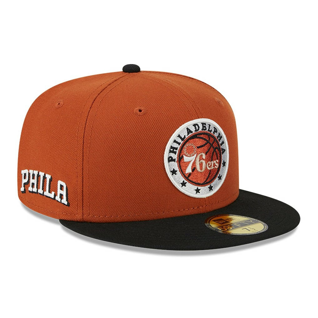 Philadelphia 76ers Two-Tone 59FIFTY Fitted Hat Rust/Black - NBA