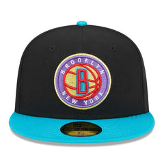 Brooklyn Nets Arcade Scheme 59FIFTY Fitted Hat Black/Turquoise - NBA