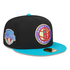 Brooklyn Nets Arcade Scheme 59FIFTY Fitted Hat Black/Turquoise - NBA