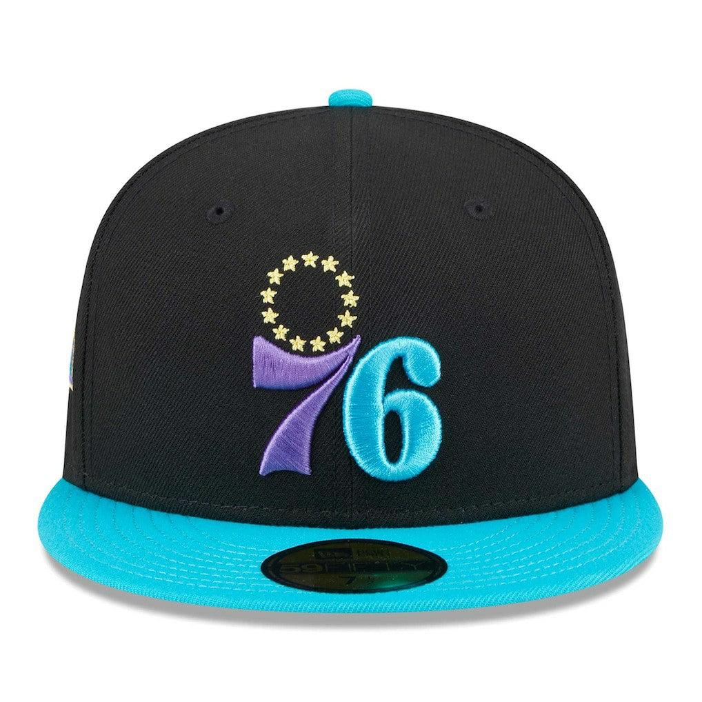 Philadelphia 76ers Arcade Scheme 59FIFTY Fitted Hat Black/Turquoise - NBA