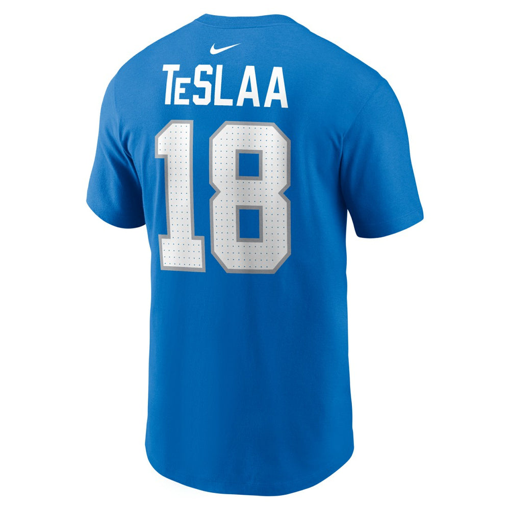 Isaac TeSlaa Detroit Lions Name & Number T-Shirt Blue | Nike for Sale