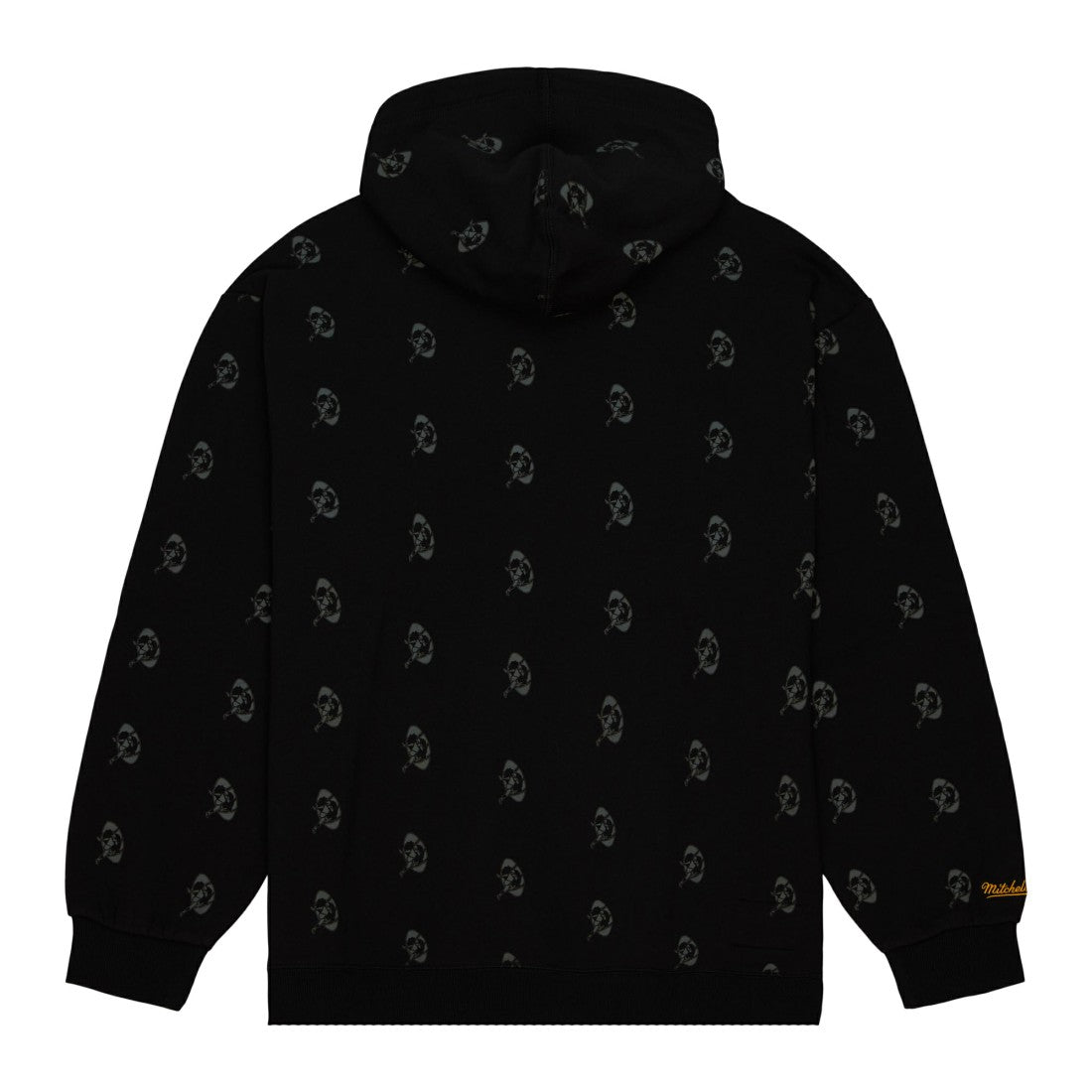 Green Bay Packers Allover Print Fleece Pullover Hoodie Black | Mitchell & Ness
