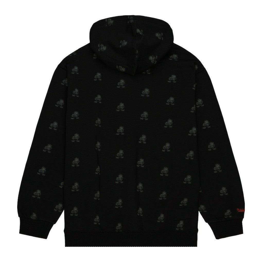 Cleveland Browns Allover Print Fleece Pullover Hoodie Black | Mitchell & Ness
