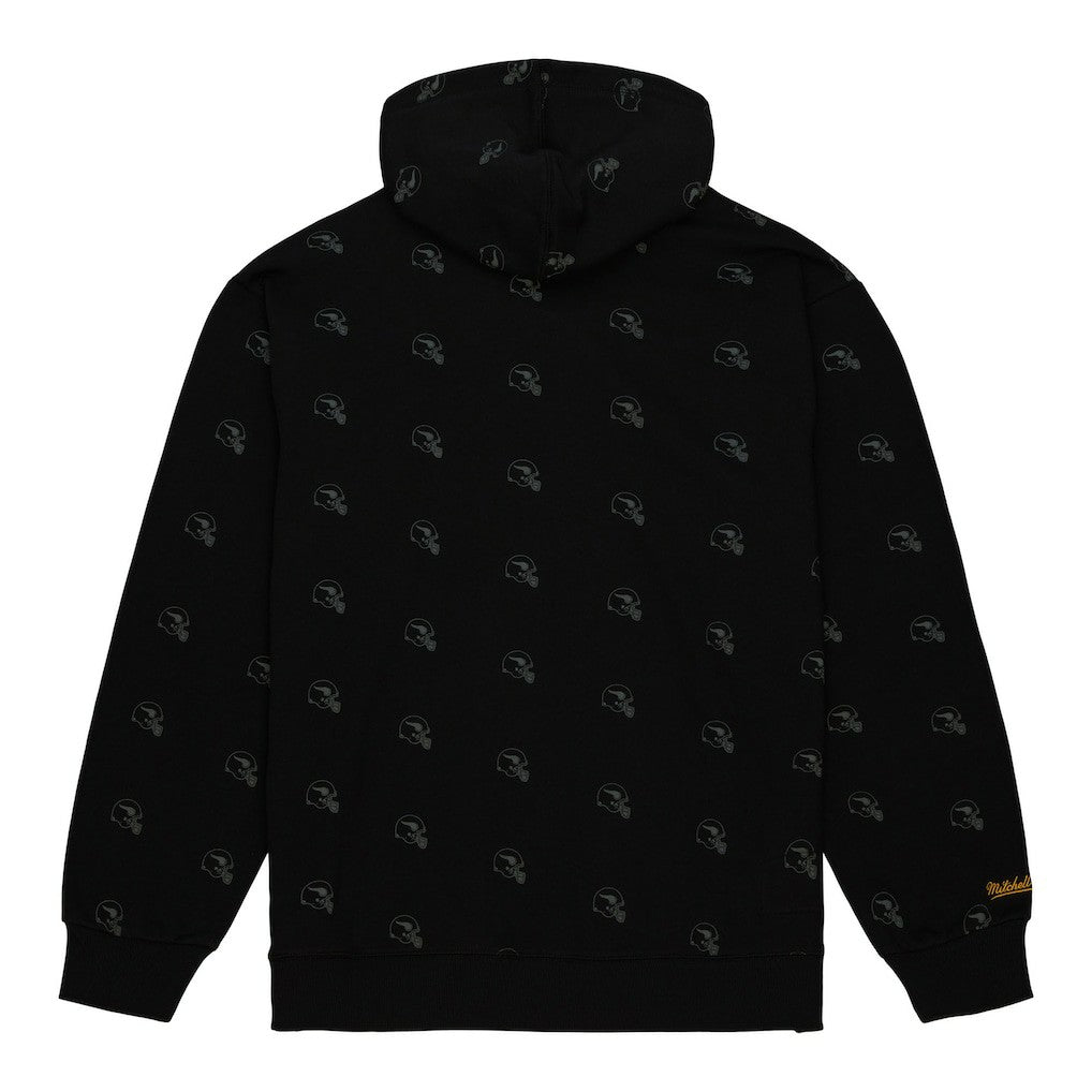Minnesota Vikings Allover Print Fleece Pullover Hoodie Black | Mitchell & Ness