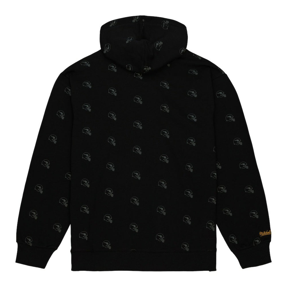 Minnesota Vikings Allover Print Fleece Pullover Hoodie Black | Mitchell & Ness